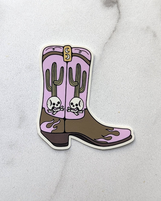 Prickly Bones Cowboy Boot Sticker